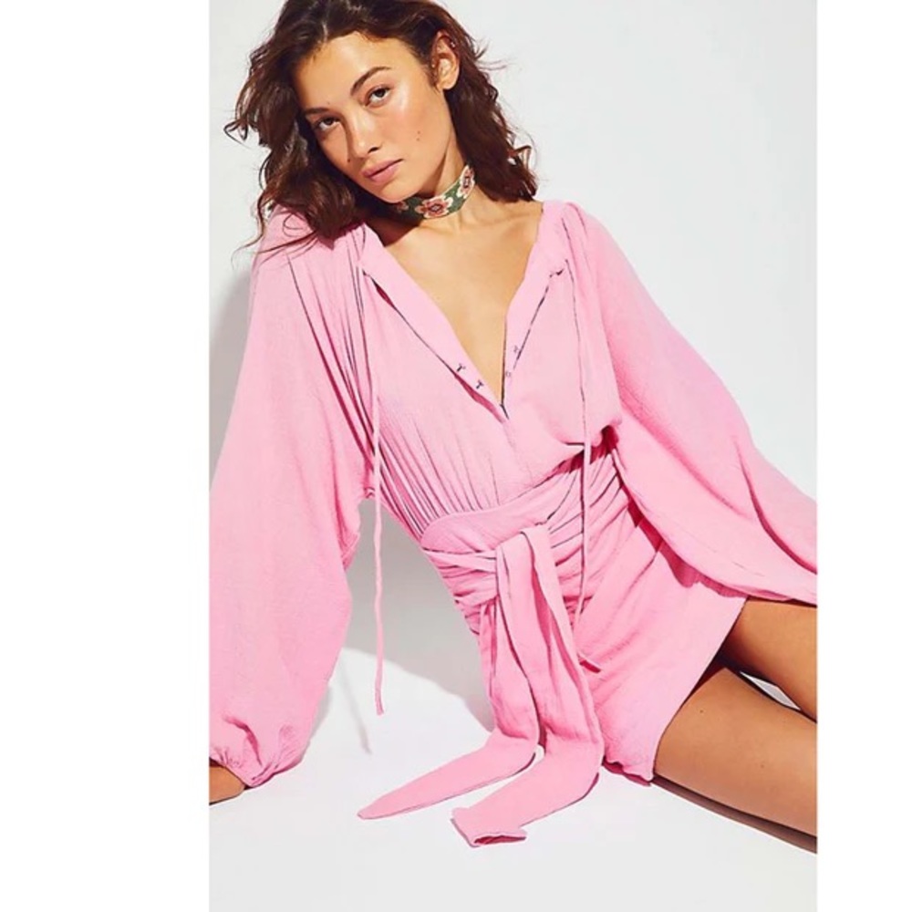 Free People: Women's The Only One Mini Dress (pink/large)